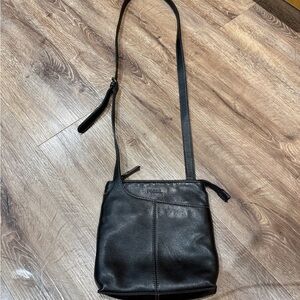Fossil Black Leather Crossbody Bag